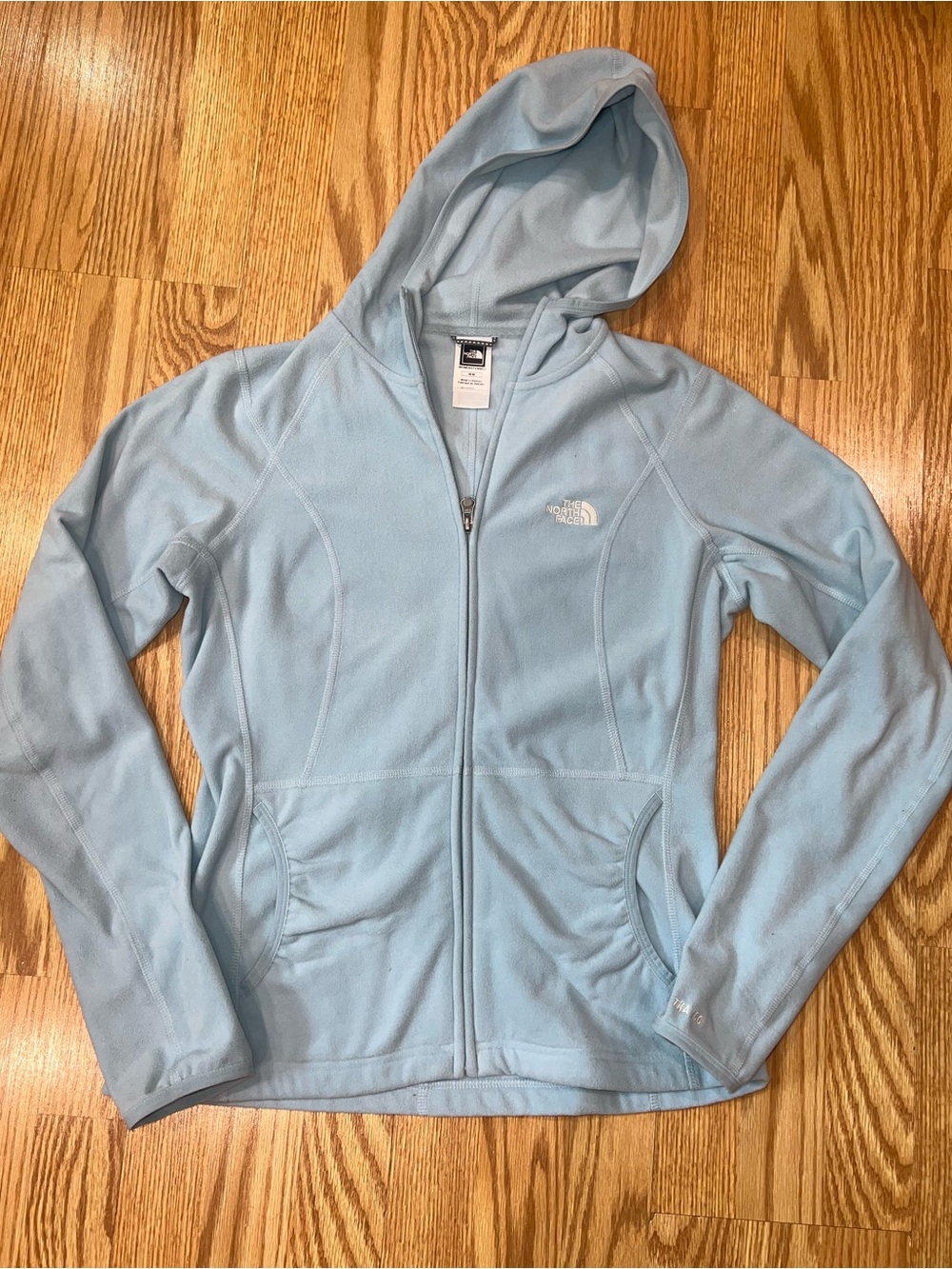 The North Face Woman’s Pale Blue Fleece Full-Zip TKA 100